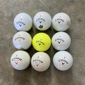9 Callaway golf balls.